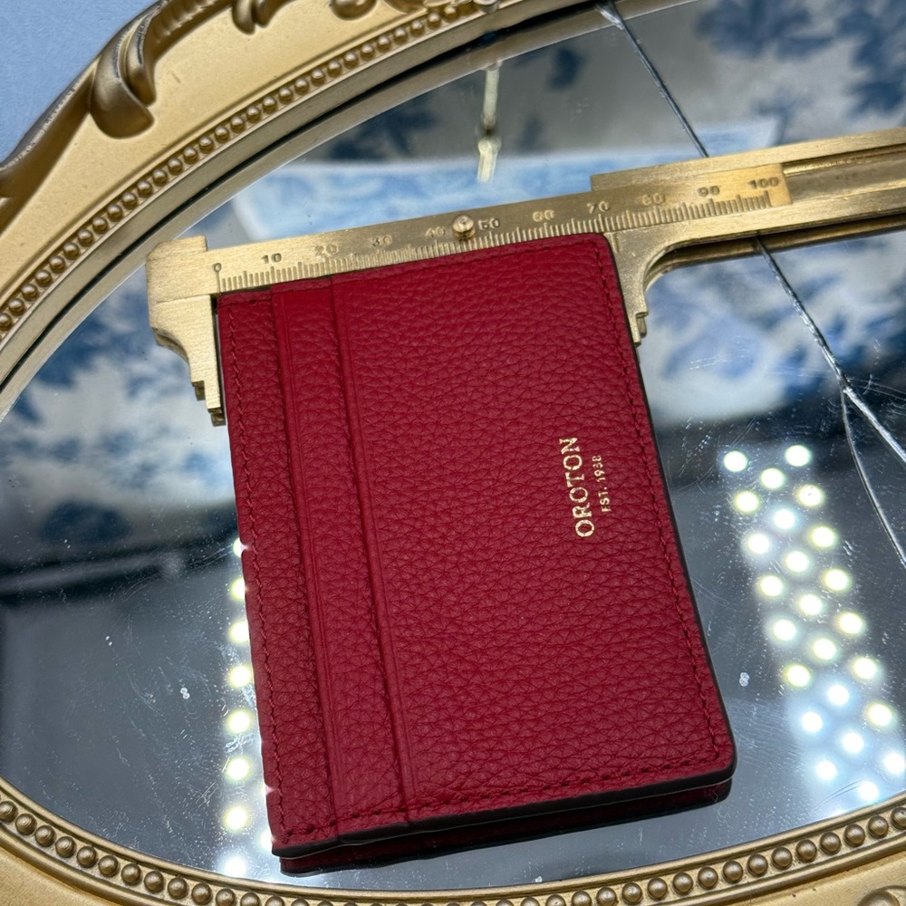 🆕 OROTON 🧿 NWOT Margot Card Sleeve, Red Leather Cardholder - Picture 16 of 16